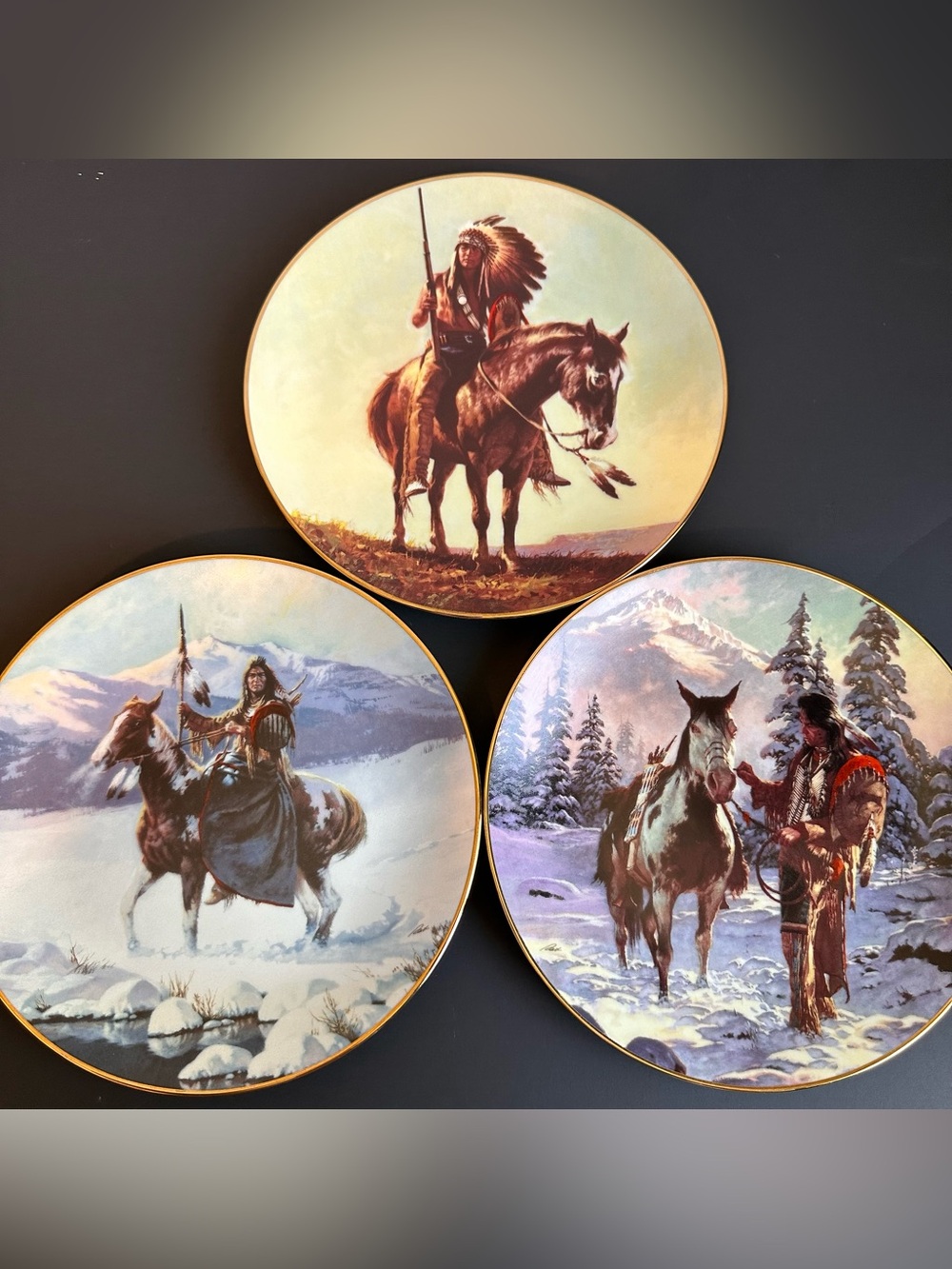 The Hamilton Collection 1995 The Last Warriors Plate Collection by Chuck Ren